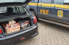 PRF flagra veículo transportando 50 kg de maconha na BR-282