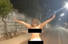 Mulher é flagrada andando nua na área central de Joaçaba 