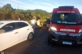 Homem fica ferido após queda de motocicleta na BR-282 