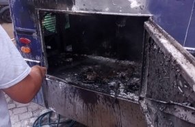 Bombeiros são acionados após princípio de incêndio em motorhome 