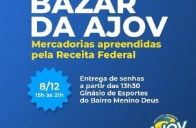 AJOV promove bazar de produtos doados pela Receita Federal