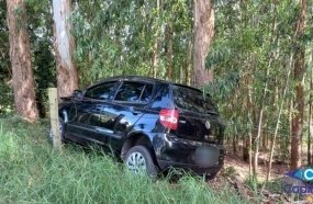 Criança fica ferida após carro sair da pista bater contra árvore 