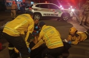 Colisão deixa motociclista ferido no centro de Campos Novos 
