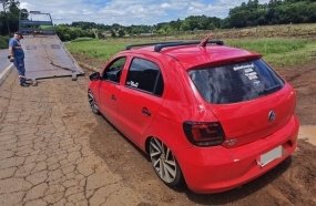 PRF flagra veículo trafegando com suspensão irregular na BR-158