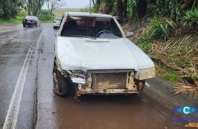 Gestante fica ferida após carro sair da pista na SC-150