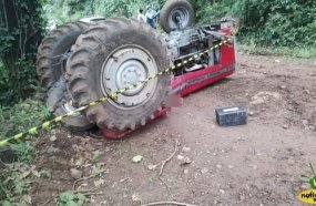 Homem morre após capotar trator no interior de Campos Novos