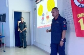 Iniciam as aulas do Projeto Bombeiro Mirim nas escolas de Joaçaba