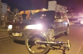 Ciclista fica ferido após ser atropelado por carro em Campos Novos