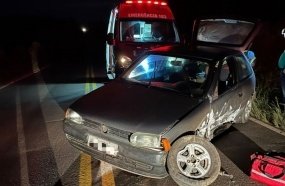 Motorista fica ferido após colisão entre veículos na SC-452