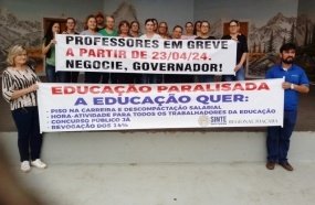 Greve dos professores tem adesão dos municípios da regional de Joaçaba