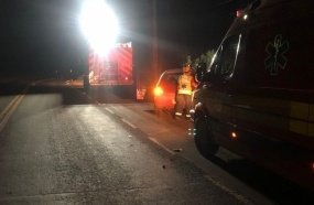 Mulher escapa ilesa após capotar veículo na SC-135