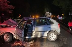 Colisão entre veículos deixa duas pessoas feridas na SC-355