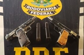 PRF encontra pistolas escondidas dentro de pneu estepe 