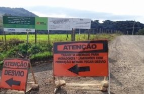 Avanço de obras entre Macieira e Arroio Trinta exige interdição da SC-465