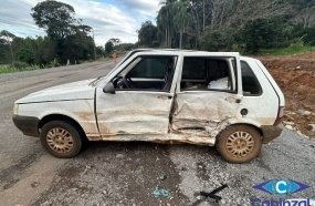 Colisão entre veículos deixa idoso ferido no interior de Capinzal 
