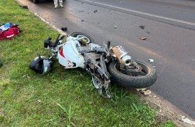 Motociclista fica ferido após colisão em Campos Novos 