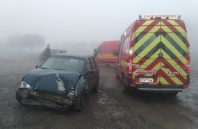 Neblina provoca acidente com quatro feridos na BR-282