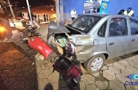 Motociclista colide em carro ao tentar fugir da Polícia Militar 