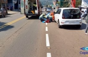 Jovem fica ferida após ser atropelada por carro em Ouro 