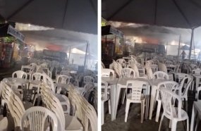 Incêndio atinge food truck durante a madrugada em Concórdia