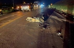 Motociclista é socorrido em estado grave após colisão na BR-282 