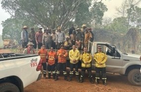 Bombeiros catarinenses resgatam grupo de brigadistas perdidos na mata 