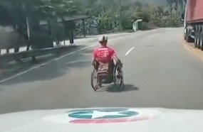 Cadeirante coloca vida em risco para gravar vídeo na Serra Dona Francisca 