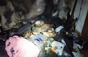 Moradores acordam com o quarto da casa pegando fogo na Estação Luzerna 