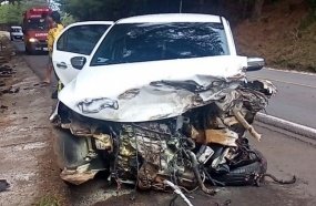 Colisão envolvendo veículo de Joaçaba deixa quatro feridos na BR-470