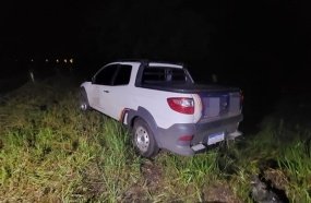 Picape sai da pista após condutor cochilar ao volante na SC-150 