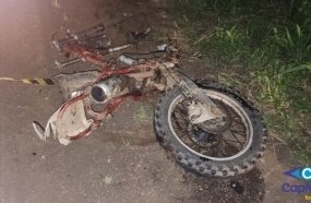 Jovem morre em colisão entre moto de trilha e picape na SC-355