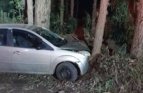 Duas pessoas ficam feridas após carro colidir em árvore