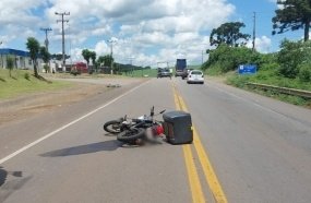 Motociclista fica gravemente ferido em colisão frontal na SC-355