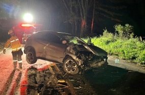 Motorista abandona veículo e é localizado desorientado após acidente em Luzerna