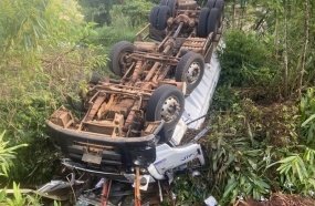 Condutor morre após capotamento de caminhão na SC-155, em Seara