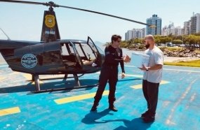Helicóptero apreendido do tráfico é usado para levar órgãos de Concórdia a Florianópolis