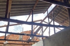 Temporal causa destelhamentos e derruba árvores sobre casas na região