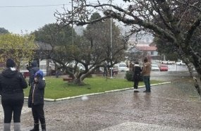 Primeira neve do ano é registrada na Serra catarinense