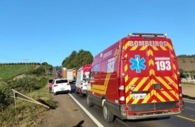 Motociclista sofre fratura após ser atingido por carro na SC-355