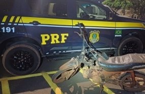 PRF flagra irmãos embriagados em moto adulterada na BR-282