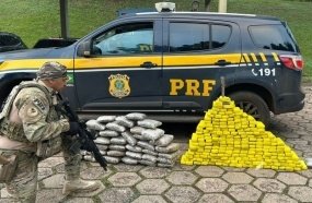 PRF prende motorista com quase 200 kg de drogas após perseguição na BR-282