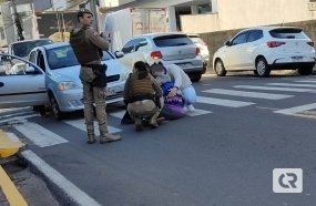 Idosa é atropelada ao atravessar faixa de pedestres em Herval 