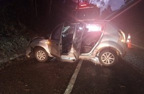 Passageira morre e mãe fica ferida em acidente na SC-350