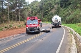 Colisão mata jovem e deixa motociclista em estado grave na SC-155