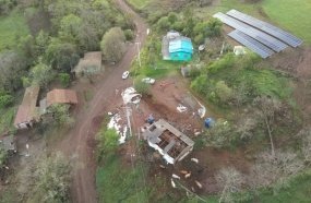 Tornado e temporais causam estragos no Oeste catarinense