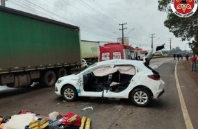 Motorista e paciente de veículo da saúde de Zortéa ficam feridos em acidente 