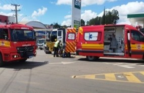 Motociclista fica ferido após acidente em rotatória de Capinzal