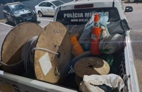 Trio é preso em flagrante após furtar materiais elétricos de empresa