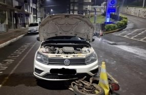 Motorista é detido por embriaguez após atingir motocicleta em Herval d´Oeste