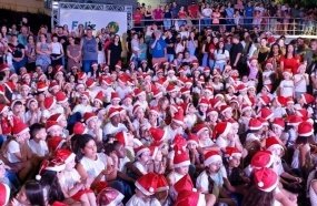 Abertura do Natal de Herval d’Oeste emociona famílias com protagonismo de crianças
